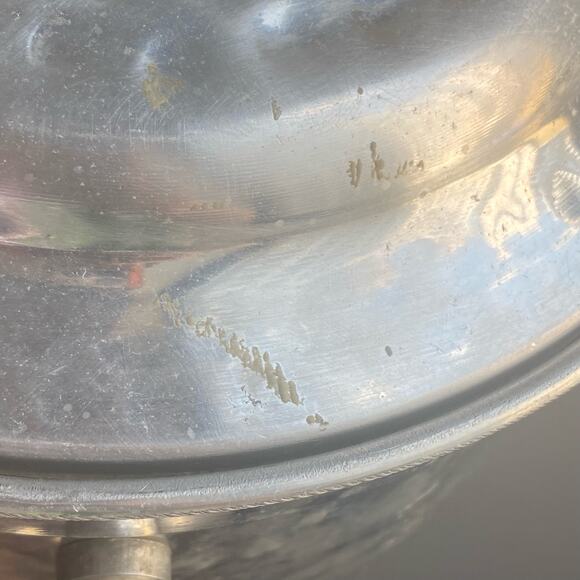 Vintage Aluminum Ice Bucket MCM Made In Italy Removable Lid Ring Handles - Picture 7 of 10